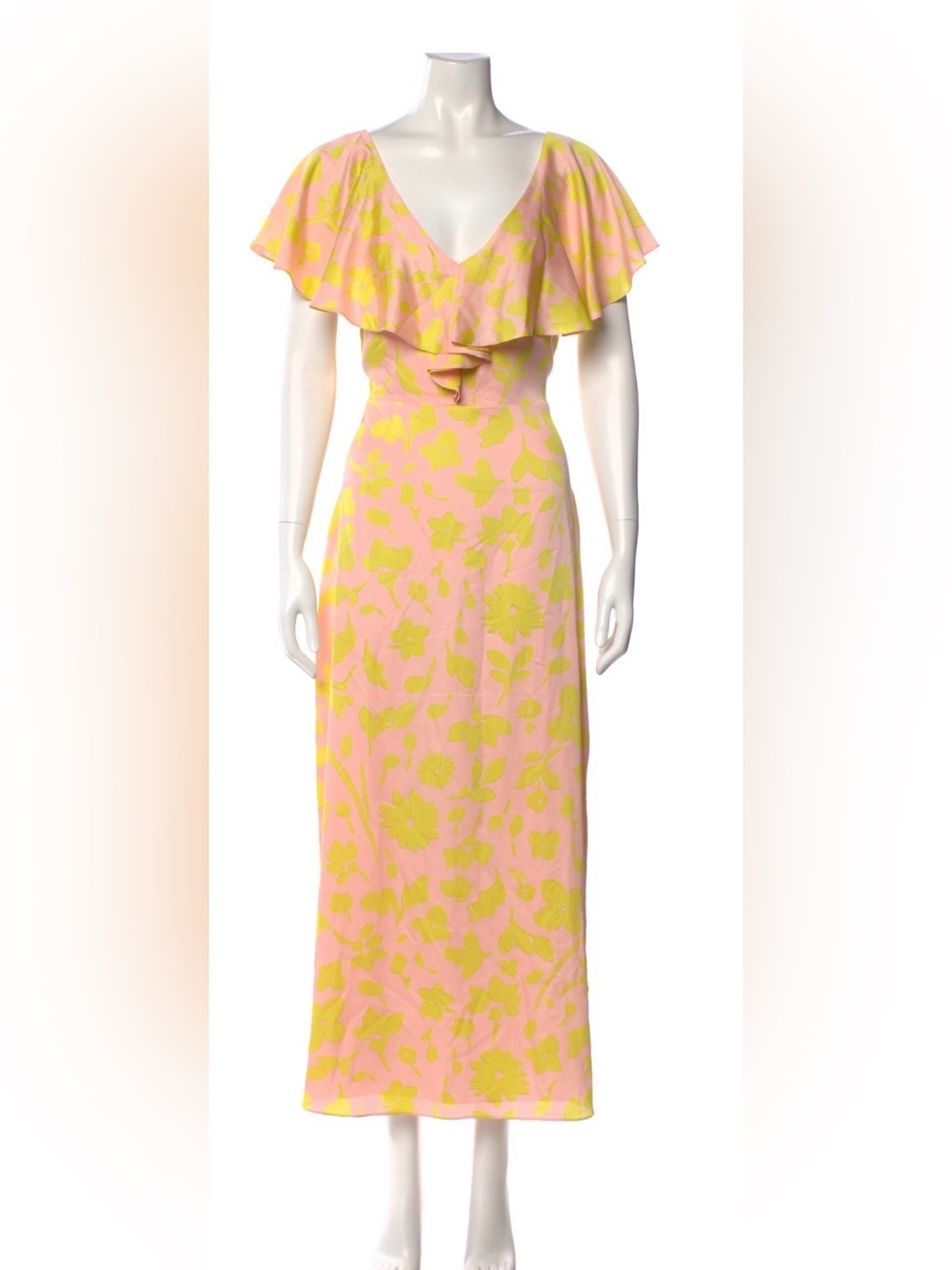 Kate Spade New York Pink and Yellow Floral Long Dress